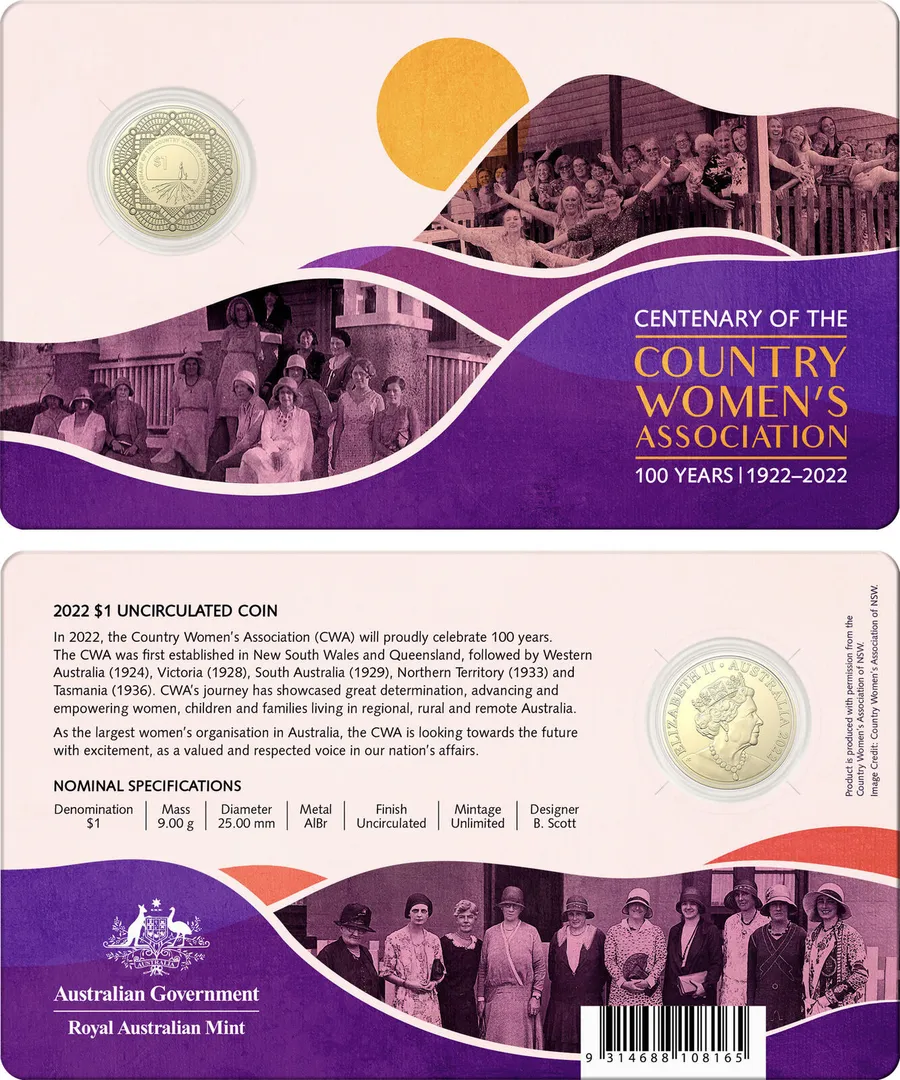 Lot 6 — 2022 $1 Centenary of the Country Women's Association