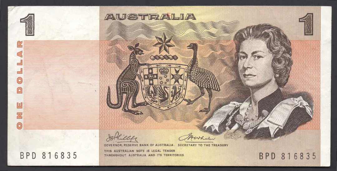 Lot 4 — 1974 $1 Phillips/Wheeler Australia General Prefix []