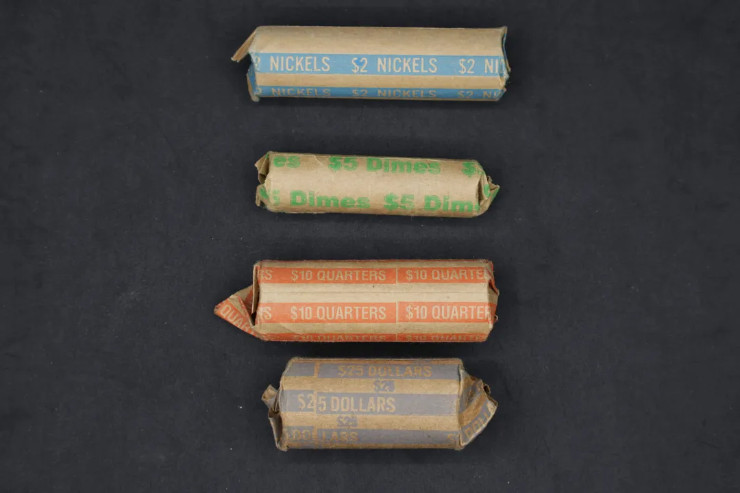 Lot 11 — USA Assorted Vintage Coin Rolls – Nickels, Dimes, Quarters & Dollars