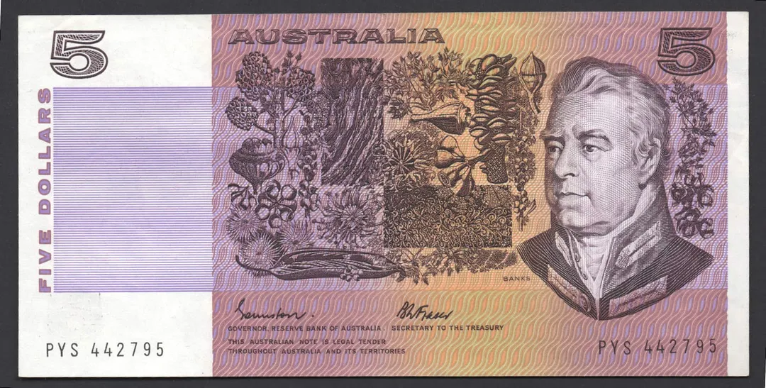 Lot 44 — 1985 $5 Johnston/Fraser Gothic General Prefix []