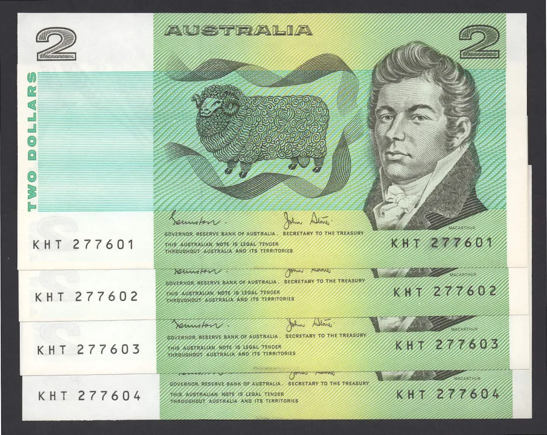 Lot 29 — 1983 $2 Johnston/Stone General Prefix Run of 4 []