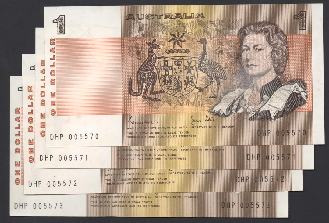 Lot 12 — 1982 $1 Johnston/Stone General Prefix Run of 4 []