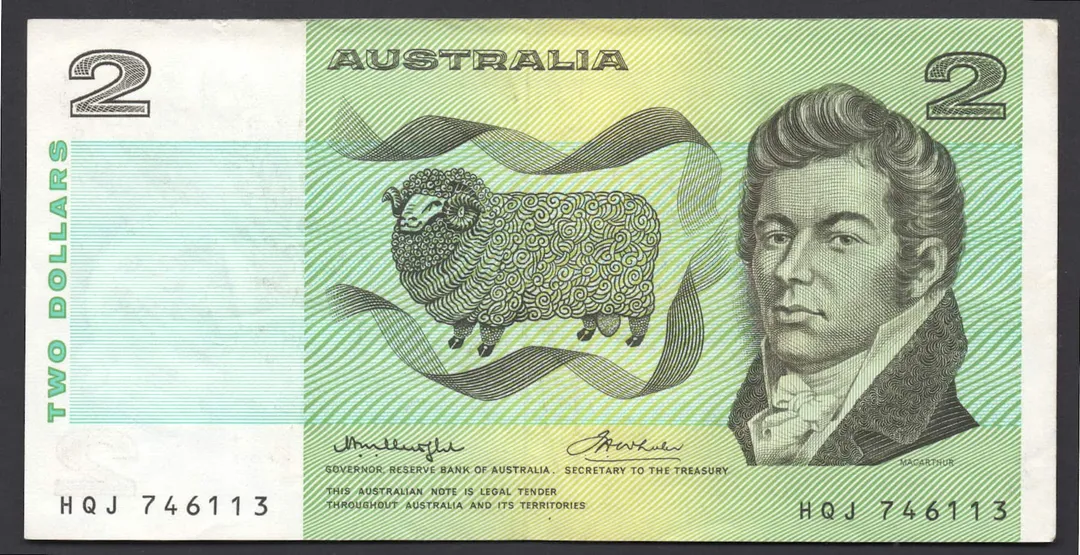 Lot 23 — 1976 $2 Knight/Wheeler OCRB Centre Thread General Prefix []