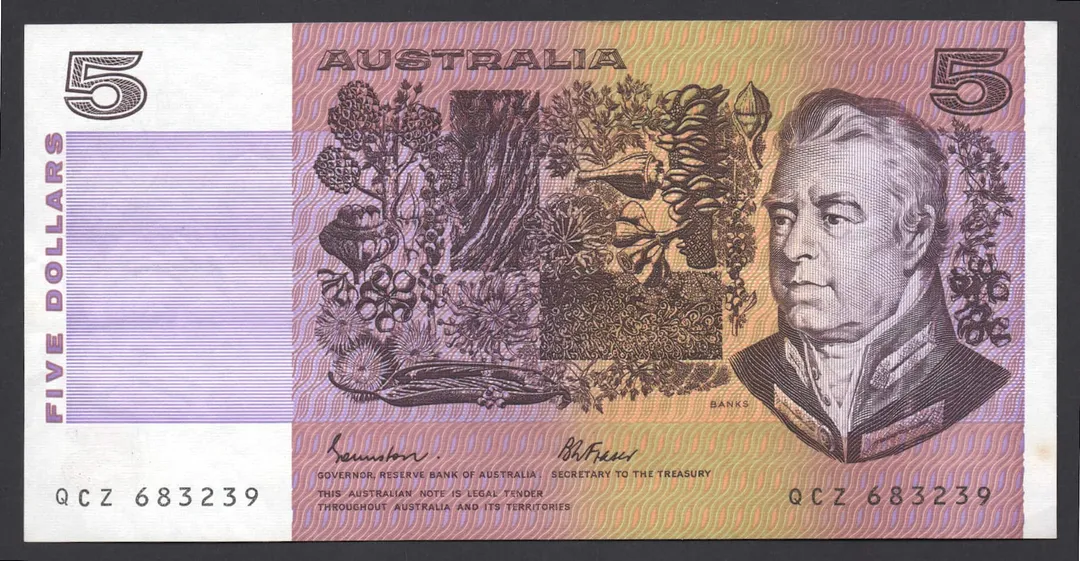 Lot 41 — 1985 $5 Johnston/Fraser OCRB General Prefix []