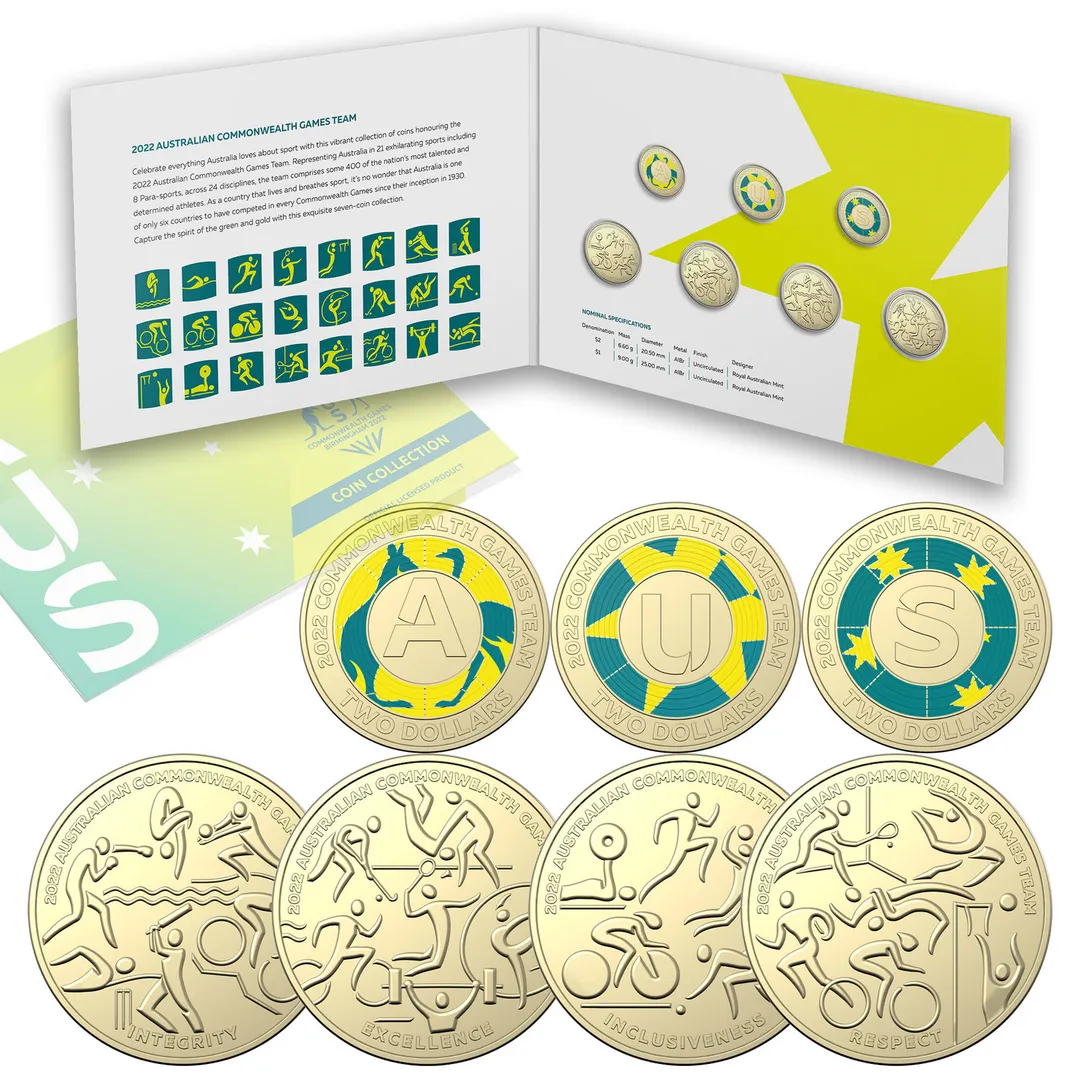 Lot 47 — 2022 $2 / $1 AUS Birmingham - XXII Commonwealth Games 7-Coin Collection