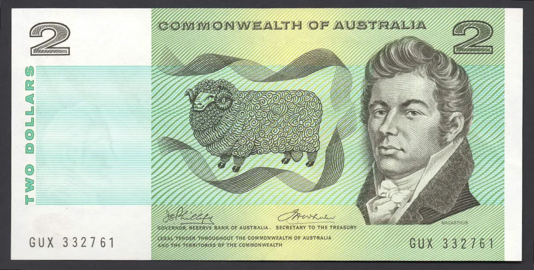 Lot 19 — 1972 $2 Phillips/Wheeler Commonwealth General Prefix Pair []